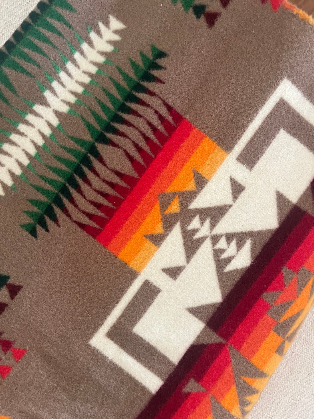 Closeup of Pendleton's Chief Joseph pattern in Tan