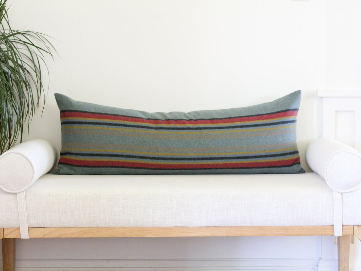 Yakima Green Heather Merino Wool Pillow Cover - 14"x36"